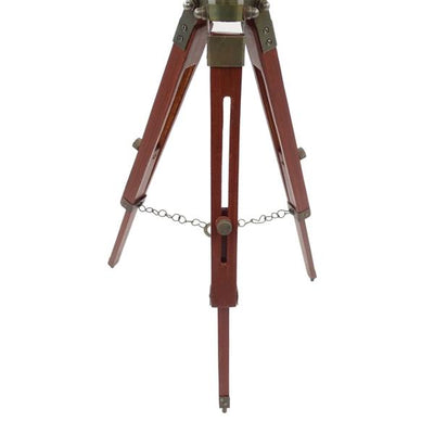 Elegant kolonialglobus på trætreben NC2140 med justerbar højde op til 78 cm, lamineret kort i hvide og brune nuancer, ideel som gave med mulighed for personlig gravering  