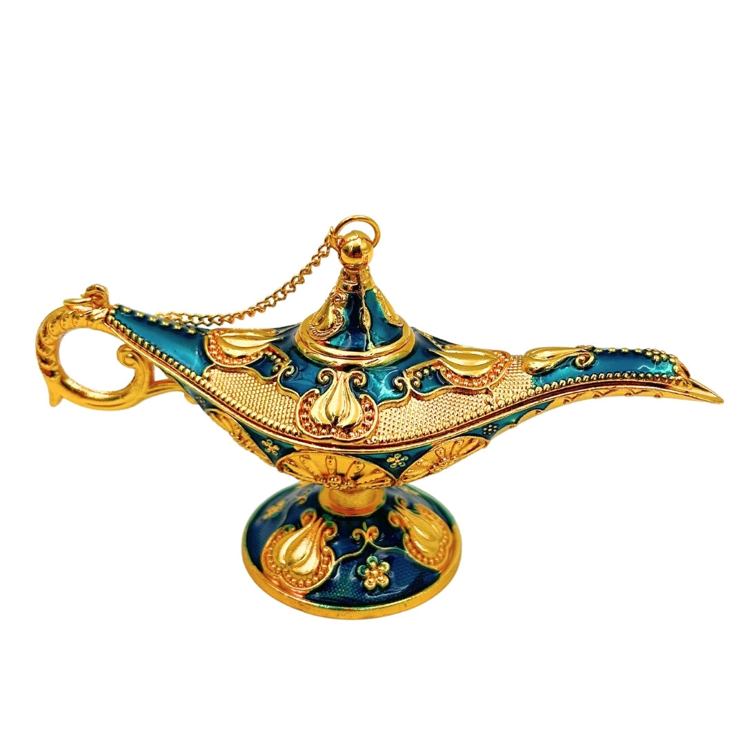Dekorativ Alladin-lampe i metal, marineblå-guld 12cm - LAB12