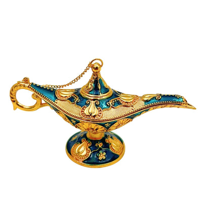Dekorativ Alladin-lampe i metal, marineblå-guld 12cm - LAB12