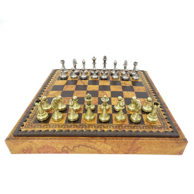 Eksklusivt skakspil i metal Italfama 28x28 cm – N035