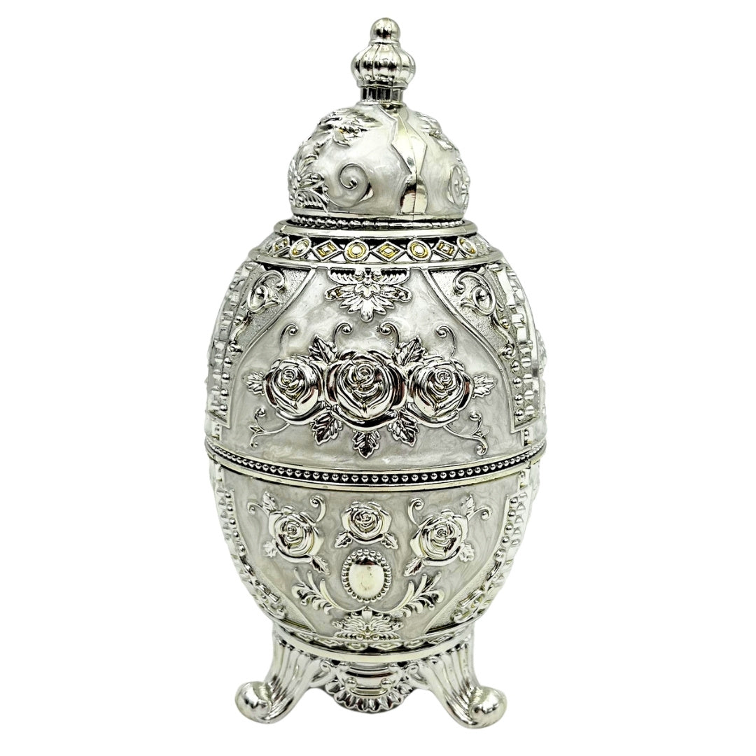 Sølvfarvet oplukkeligt Fabergé-æg - SRWS