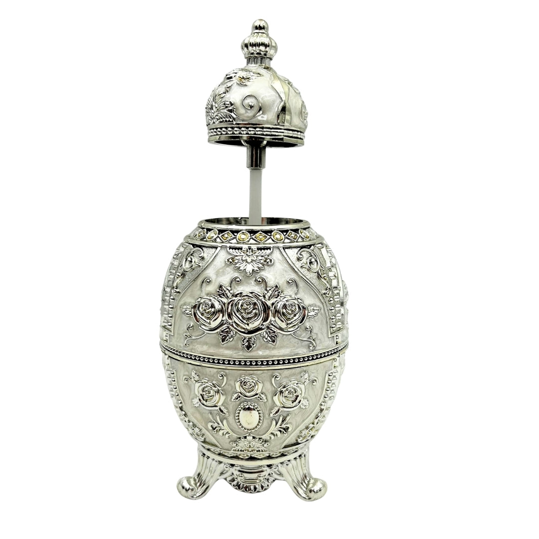 Sølvfarvet oplukkeligt Fabergé-æg - SRWS