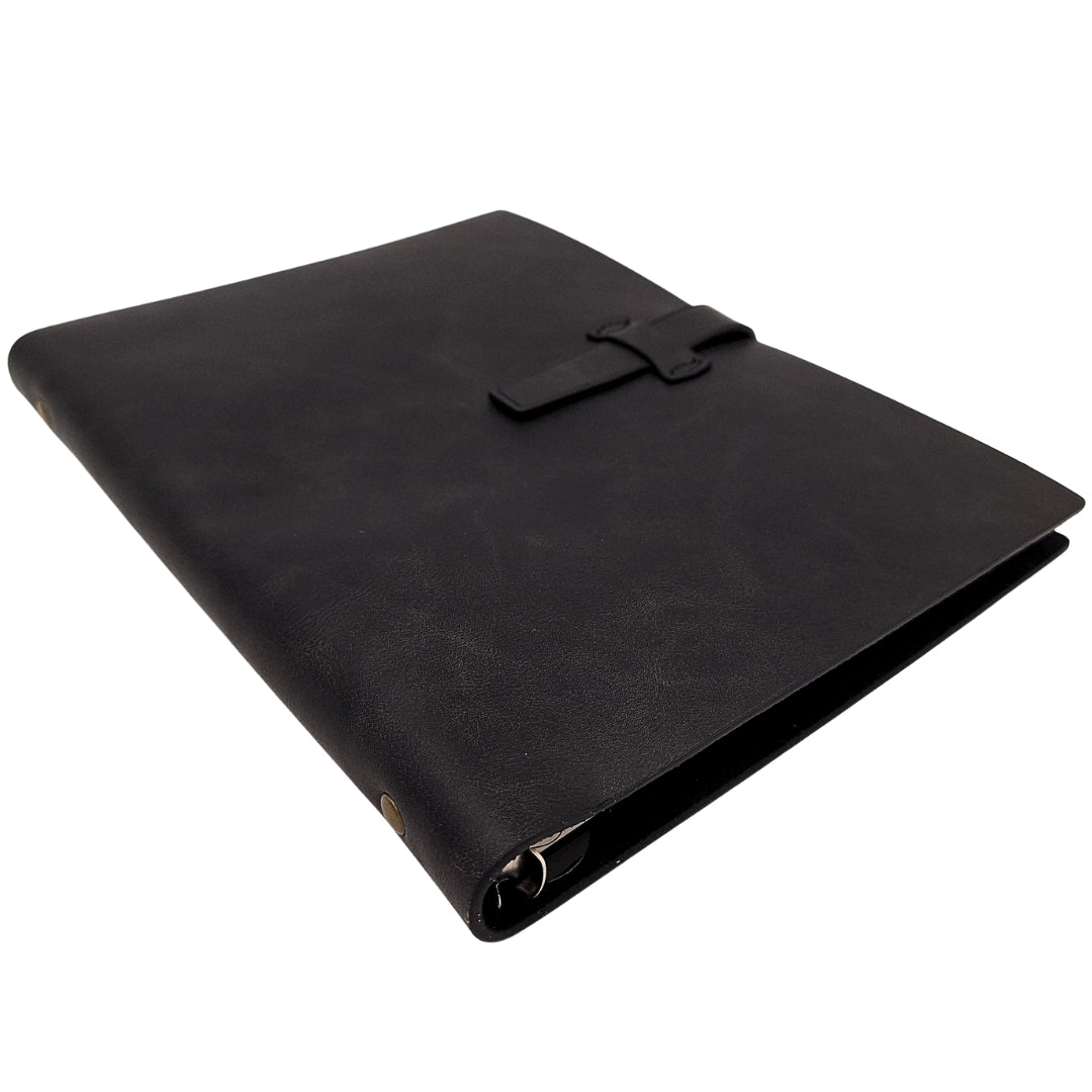 Elegant A5-lædernotesbog, vintage retro med lukning – dagbog/journal – EE4