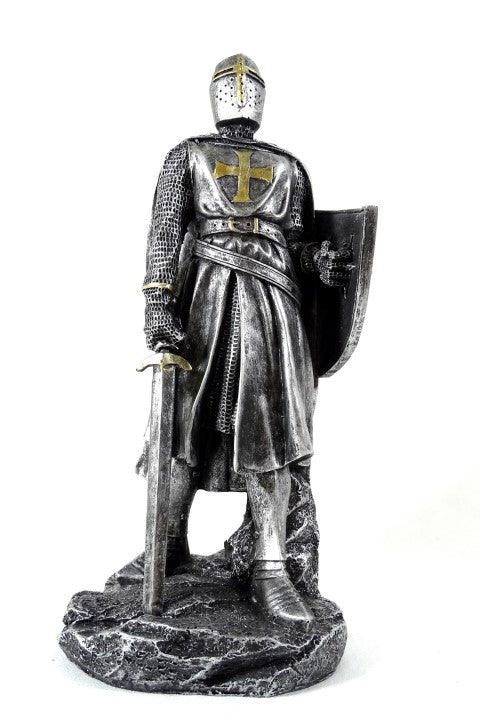 Figur af en korsridder på 30 cm med gravering