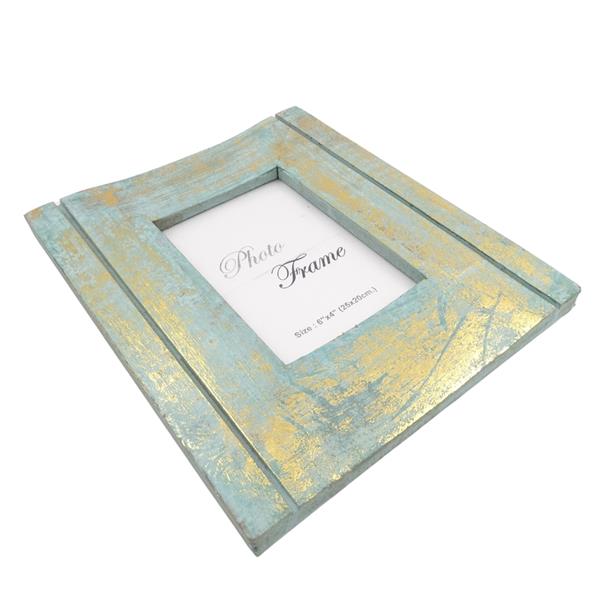 Træramme til fotos guld-mynte - 30898 - fotostørrelse 15x10cm