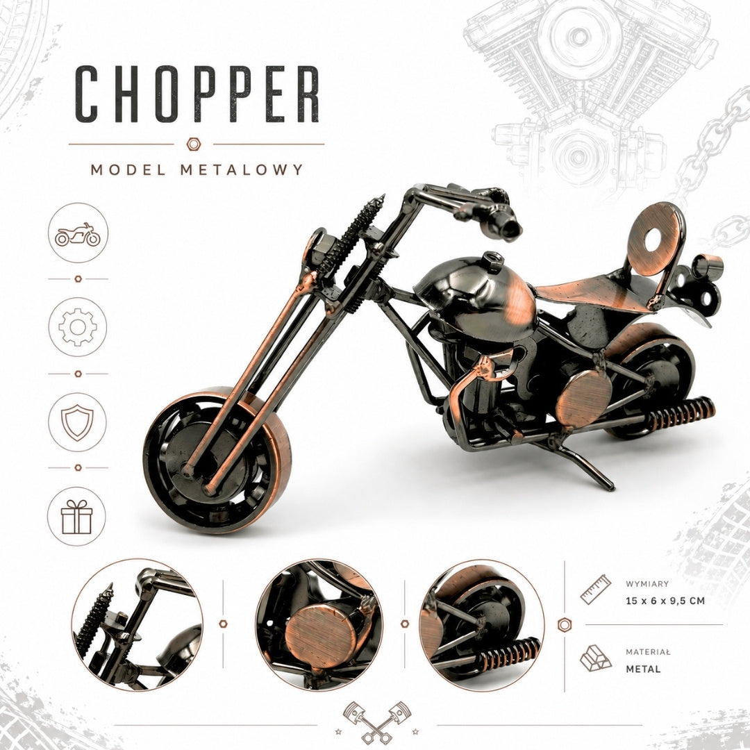 Metalmodel af chopper-motorcykel - M33