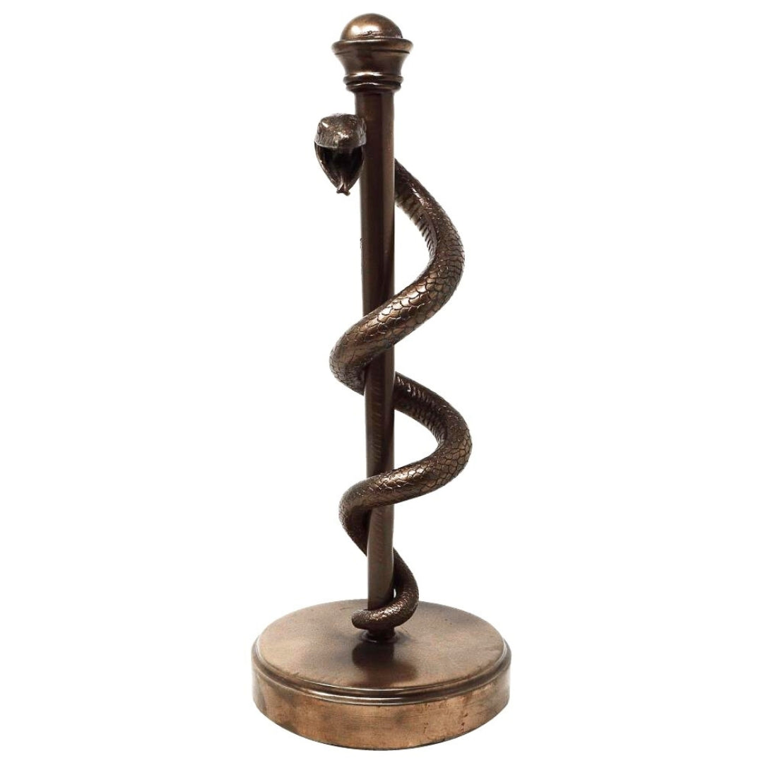Æskulapstav-figur, gave til læge eller mediciner - 30 cm harpiks - MC-9634