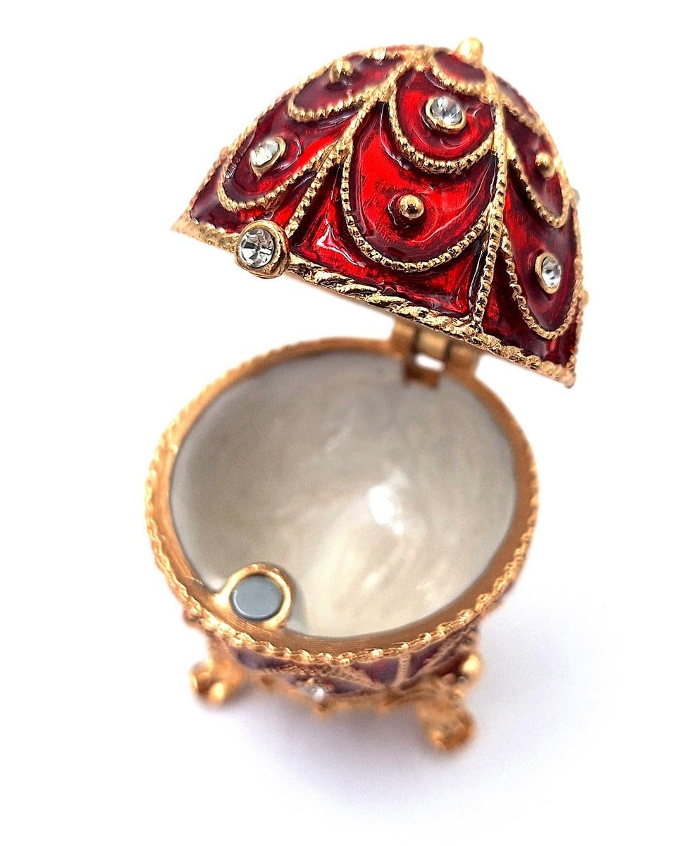 Eksklusivt metalskrin med krystaller - Fabergéæg - B0748-17 RD