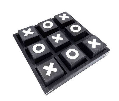 Stort kryds og bolle i træ 24x24cm - elegant strategispil - G1079/B