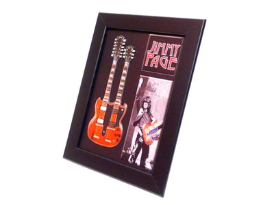 Mini-guitar i Jimmy Page double neck-stil i ramme FMG-011