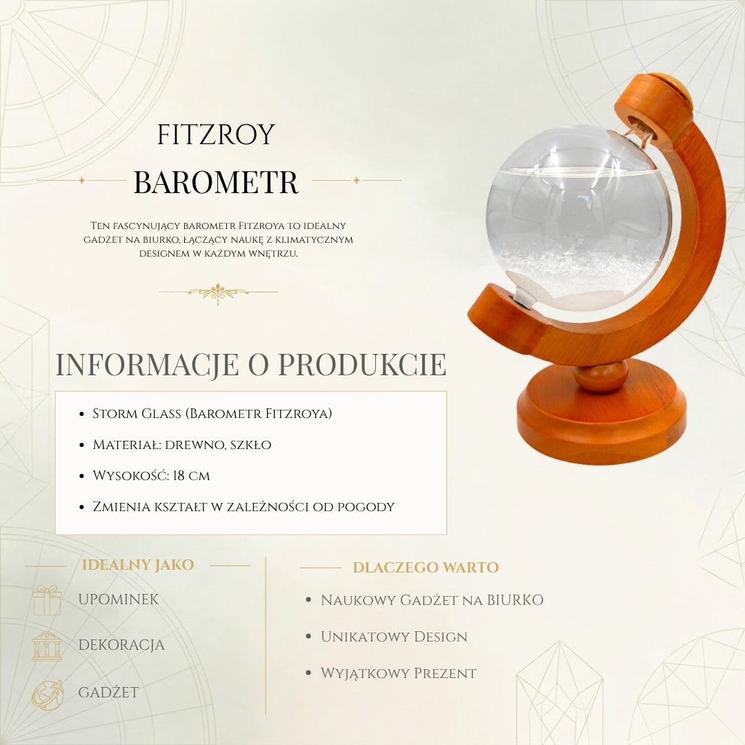 Fitzroy stormglas-globus - skrivebordsdekoration, gadget - BAW11003