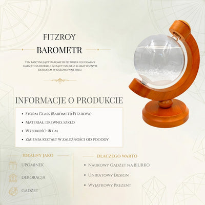 Fitzroy stormglas-globus - skrivebordsdekoration, gadget - BAW11003