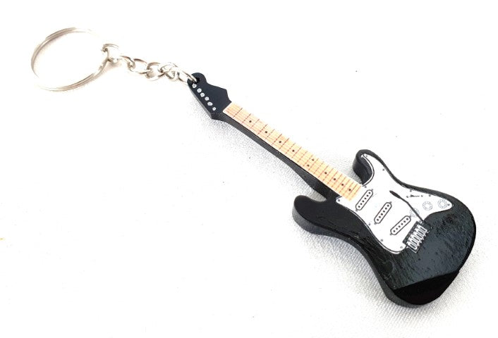 Nøglering - sort elektrisk guitar - SGK-0031