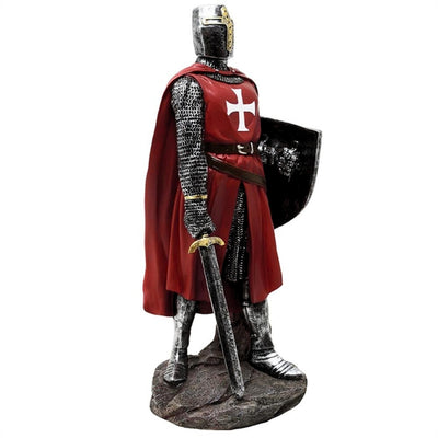 30 cm korsridderfigur af polyresin med mulighed for personlig gravering
