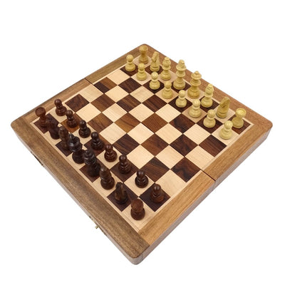 Magnetisk træskakspil 30x30cm foldbart - G614