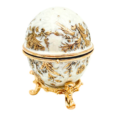 Eksklusiv metallsmykkeskrin, Fabergé-æg med krystaller - B0794-00