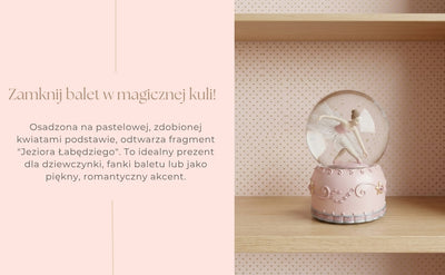Spilledåse med dansende ballerina i glaskugle, 12cm - MG-19016
