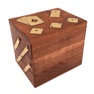 Elegant spilsæt 3-i-1 - kort terninger domino - DNU-101