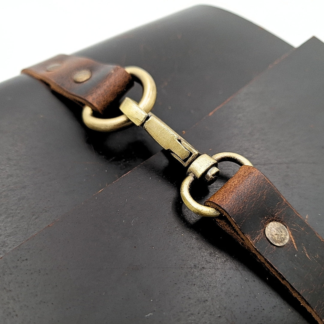 Elegant retro lædernotesbog 200 sider vintage - AH06