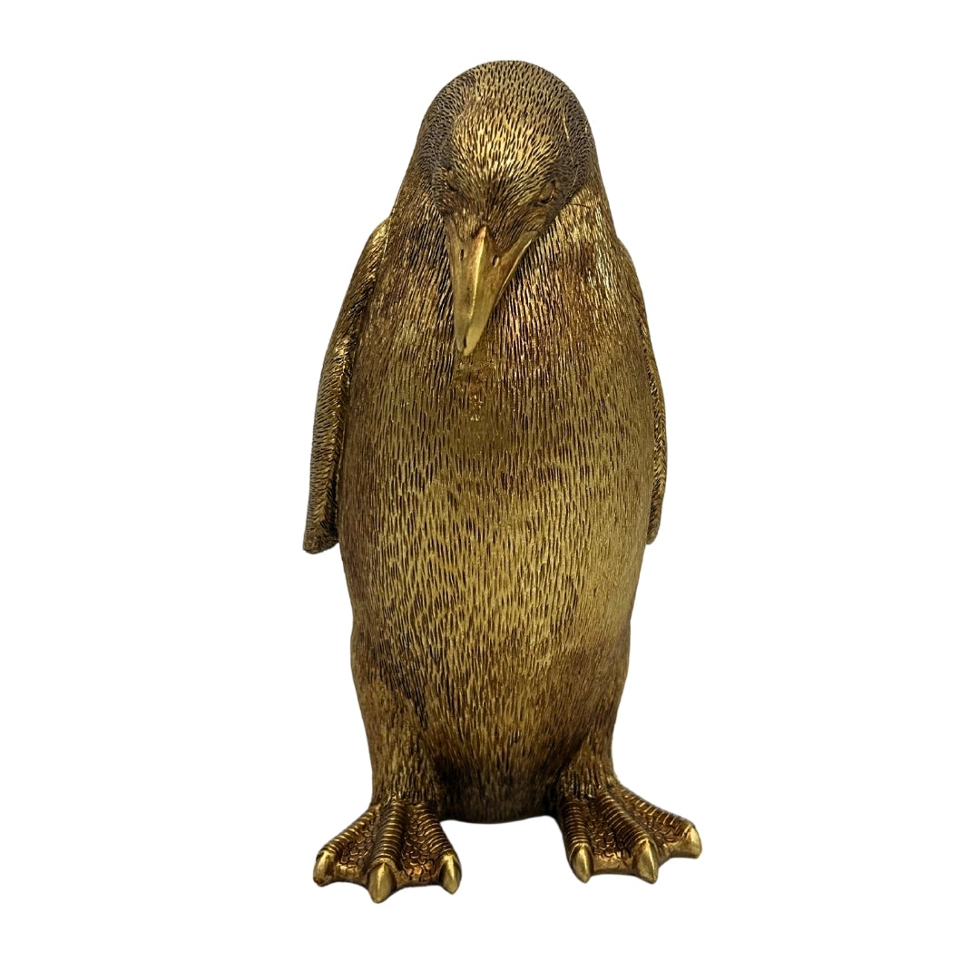 Dekorativ figur, gylden pingvin, højde 20,5 cm – 3989FJZ