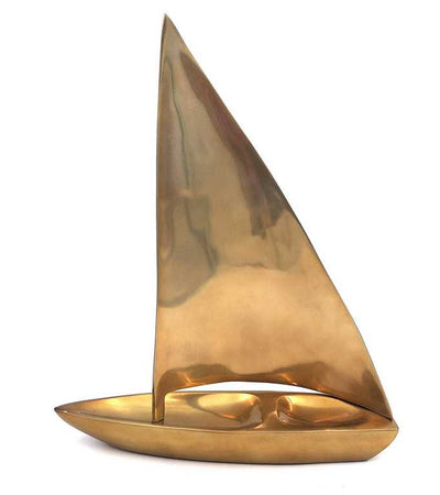 Stor sejlbådsmodel - aluminium - 39 x 30cm - N-3045