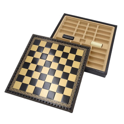 Eksklusivt skakspil i messing Italfama 28x28 cm – N001