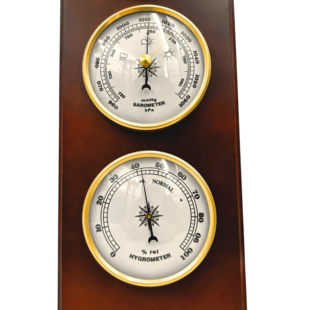 Elegant vejrstation – barometer, termometer, hygrometer, 36cm, retro - YG336