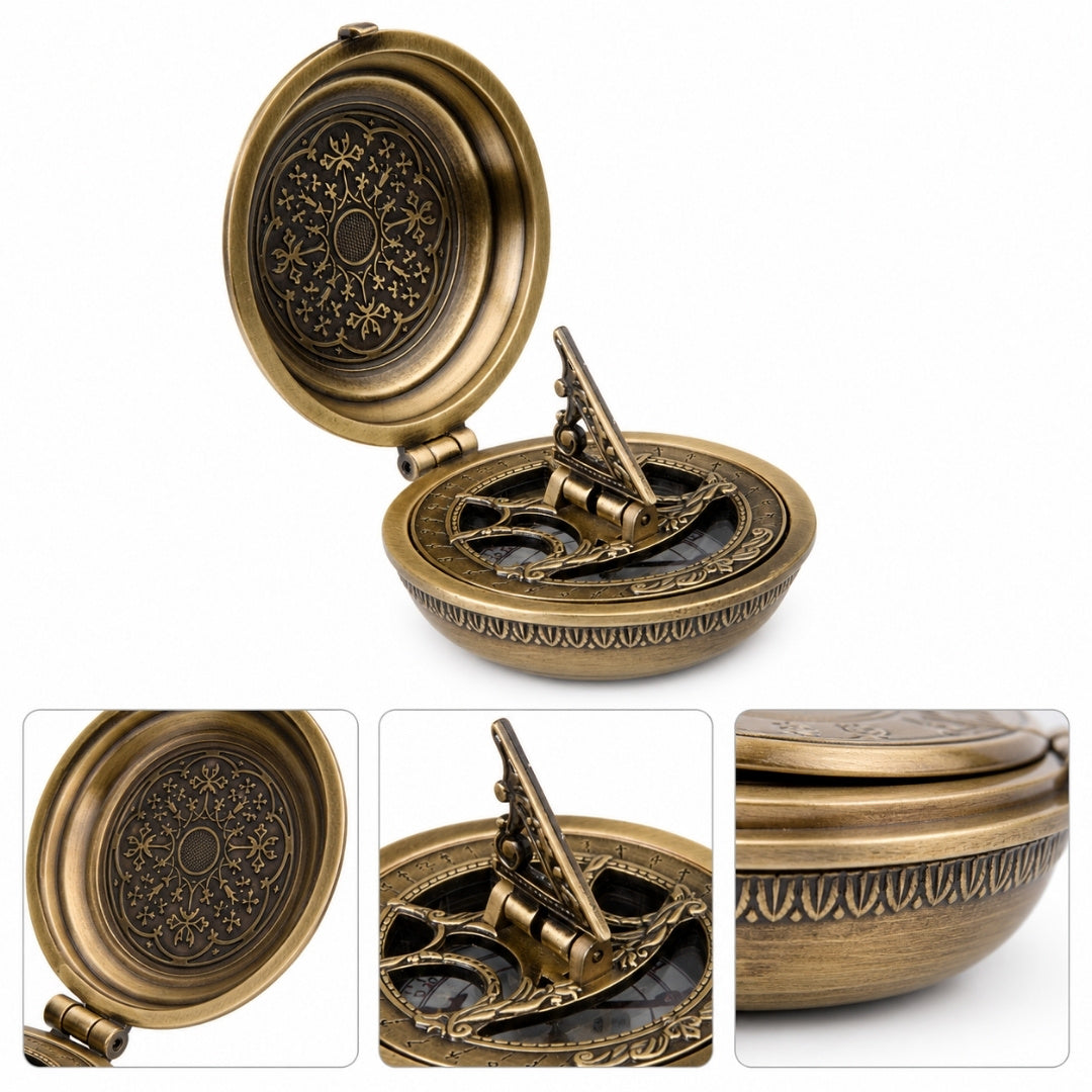Urania Propitia messingkompas med solur - premium - H45