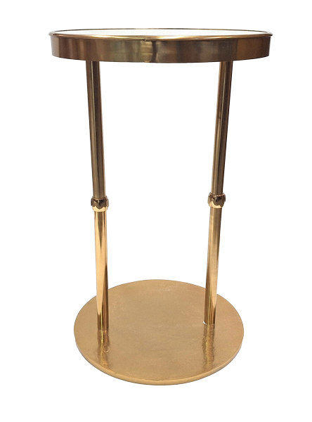 Guld metalbord i glamour-stil med ur – Smuk dekoration – 1056A