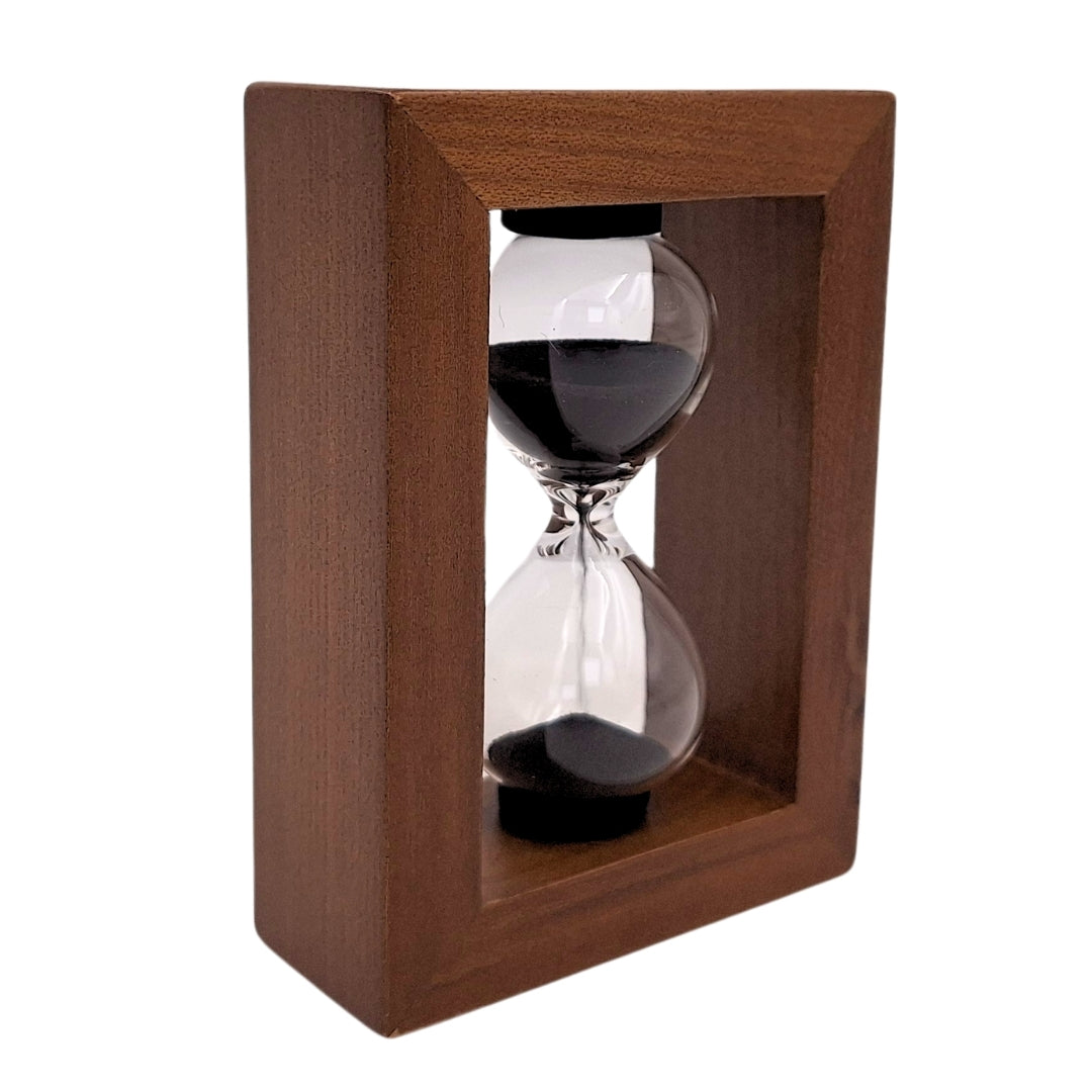 Timeglas 3 minutter i træramme - elegant dekoration – M123