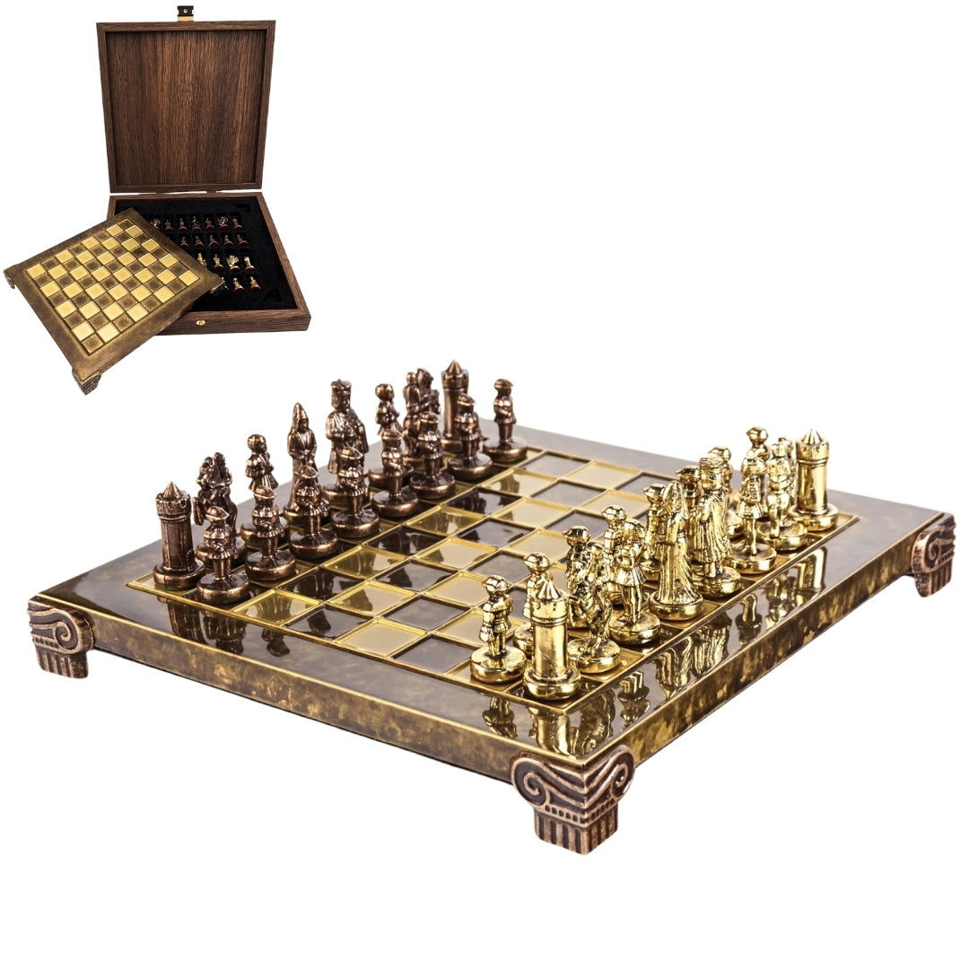 Eksklusive metalskakspil Byzantium 20x20 cm - S1CBRO