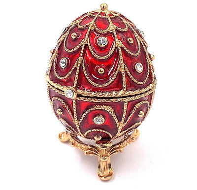 Eksklusivt metalskrin med krystaller - Fabergéæg - B0748-17 RD