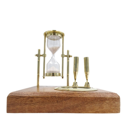 Retro skrivebordssæt - Timeglas Kompas og penneholdere - NC2618OP