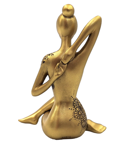 Yoga - gylden dekorativ figur – gave til yogaelskeren - 42721Y2