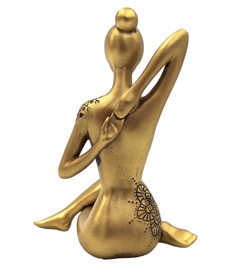 Yoga - gylden dekorativ figur – gave til yogaelskeren - 42721Y2