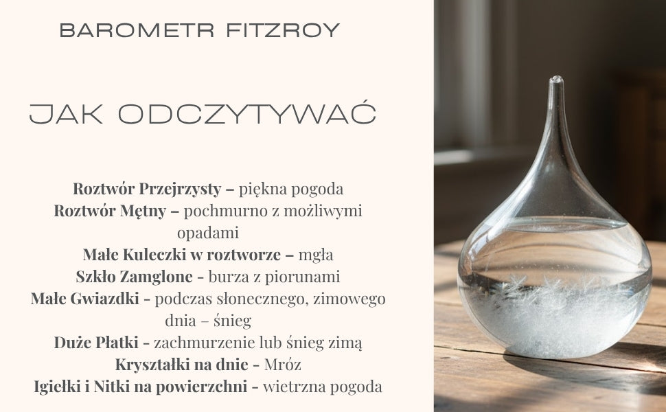 Fitzroys stormbarometer - dråbe Storm Glass - BAG1