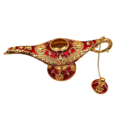Aladdins lampe LAR med smukke gulddekorationer, 22 x 7 x 11 cm