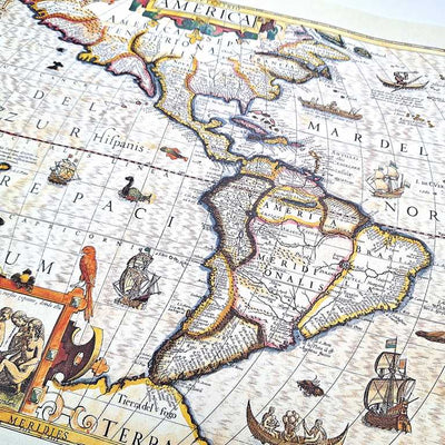 Kort over Amerika 1628 - J. Hondius reprint - M1628