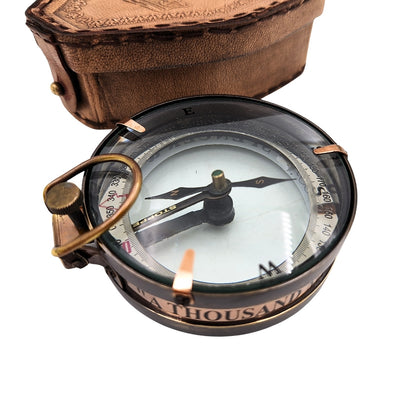 Magnetisk kompas - Map Reader i læderetui – retro-gadget - NC2929