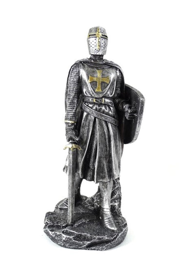 Figur af en korsridder på 30 cm med gravering