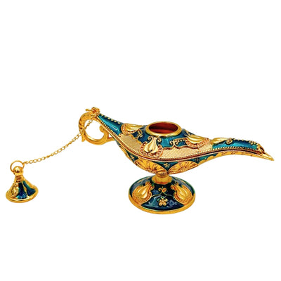 Dekorativ Alladin-lampe i metal, marineblå-guld 12cm - LAB12