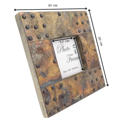 Træramme til fotos beklædt med metalplade - A-1106 - fotostørrelse 10x10cm