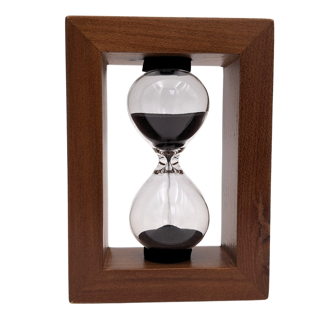 Timeglas 3 minutter i træramme - elegant dekoration – M123