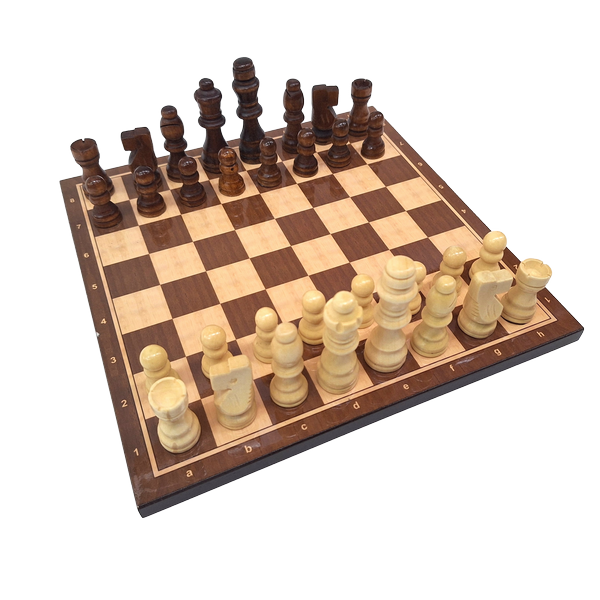 Klassisk træskak - 27 x 27 cm – 1050743