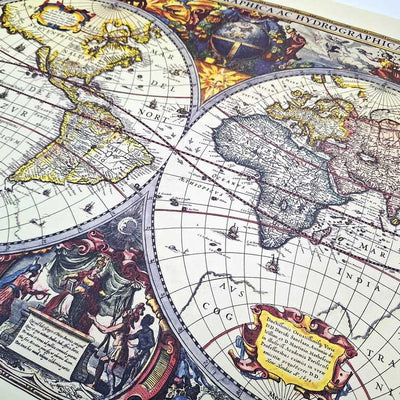Verdenskort 1630 - J.Hondius reprint - M1630 - gave til historiker