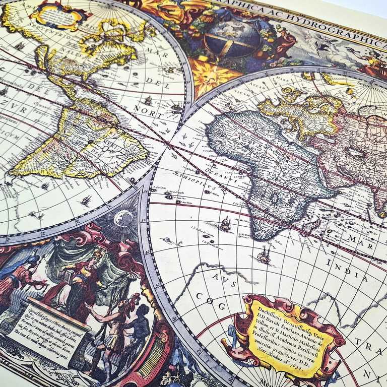 Verdenskort 1630 - J.Hondius reprint - M1630 - gave til historiker