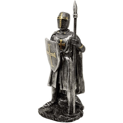 Figur af ridder med lanse 20 cm, polyresin - MC-23080