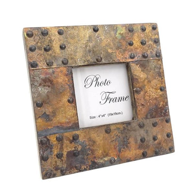 Træramme til fotos beklædt med metalplade - A-1106 - fotostørrelse 10x10cm