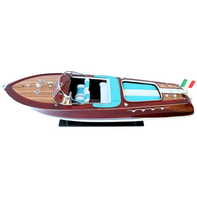 Eksklusiv model af Reeva Aquarama motorbåd 87cm - stor træmodel af klassisk italiensk motorbåd – 4P-90