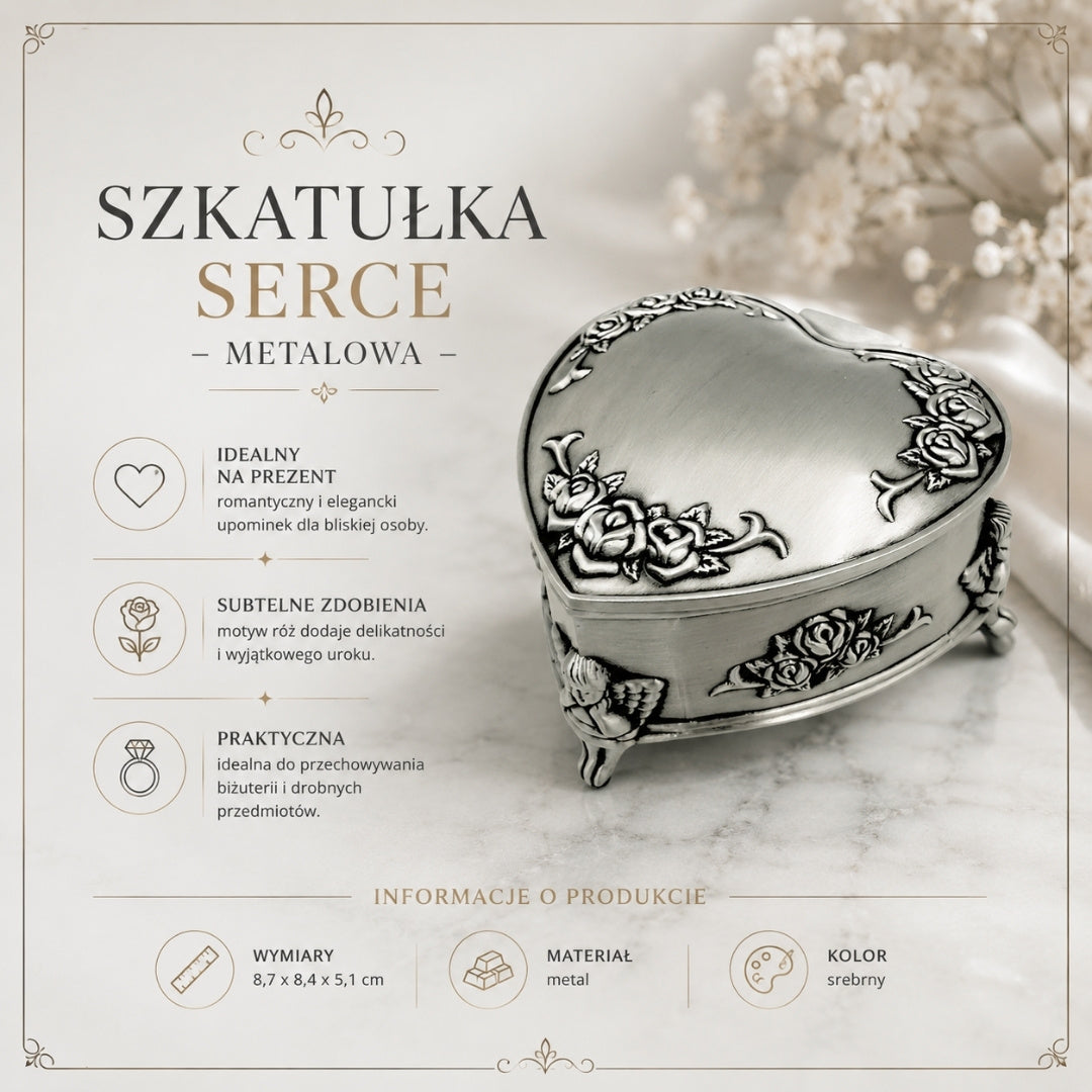 Hjerteformet metalskrin – 2099